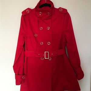 Covington Bold Red Trench Coat
